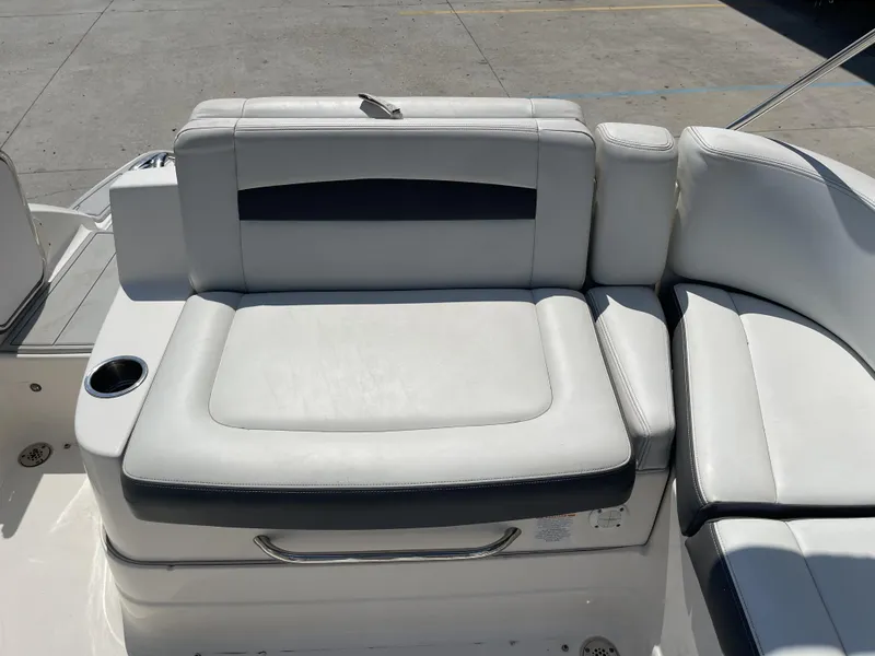Slide: The Image of 2014 Chaparral Sunesta 224 boat engine compartment with Volvo Penta V8 engine. - 32