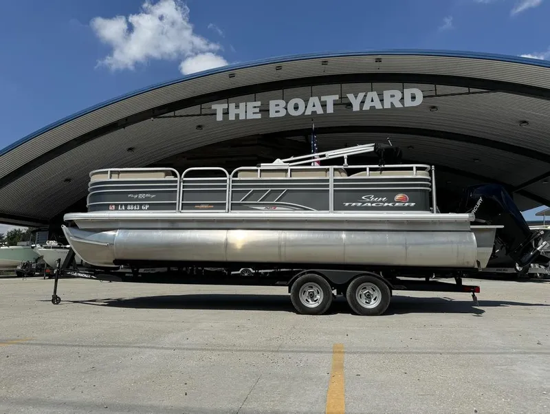Slide: The Image of 2023 Sun Tracker Party Barge 22 DLX pontoon boat at The Boat Yard. - 8