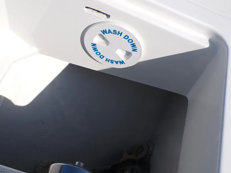 Slide: The Image of 2024 Parker 2600 Center Console wash down compartment detail. - 43