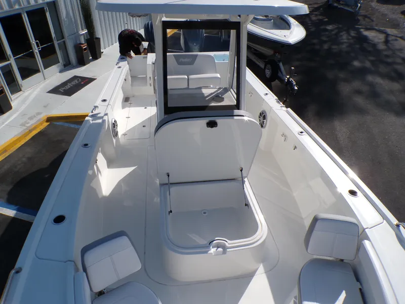 Slide: The Image of 2024 Parker 2600 Center Console boat with spacious deck and seating. - 44
