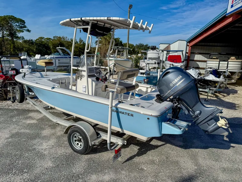 Slide: The Image of 2018 Tidewater 1910 Bay Max boat with Yamaha engine on trailer. - 3