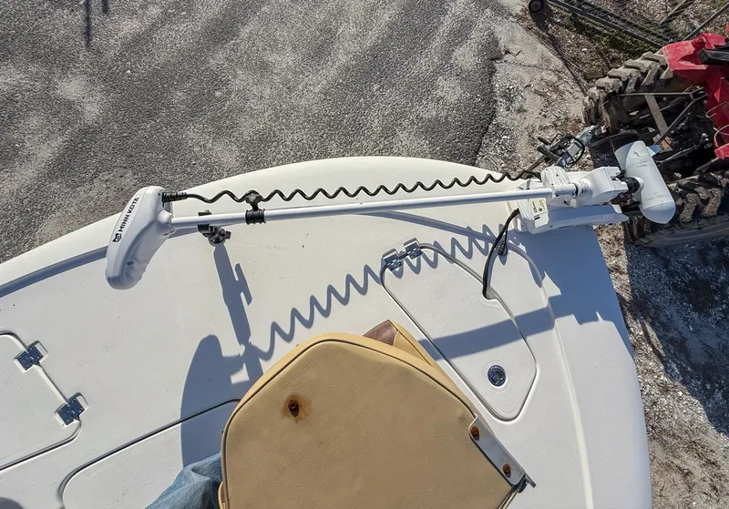 Slide: The Image of 2018 Tidewater 1910 Bay Max boat with trolling motor on deck. - 9