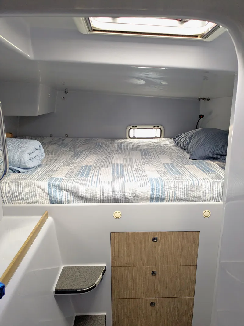 Slide: The Image of Cozy cabin interior of 2018 Chris White Atlantic 49 MastFoil with bed and storage. - 19