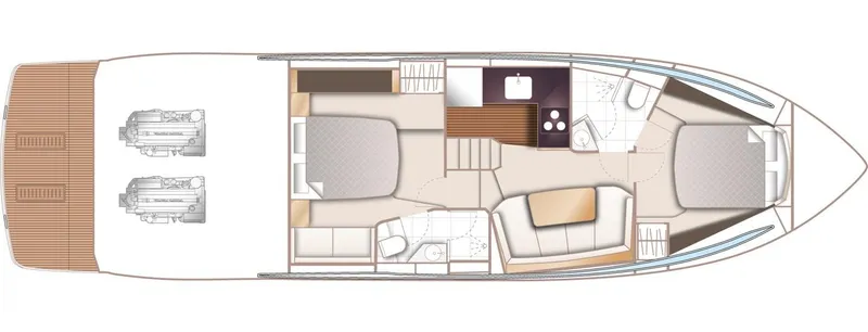 Slide: The Image of Floor plan of 2026 Princess V50 Deck yacht, showcasing interior layout and design. - 17