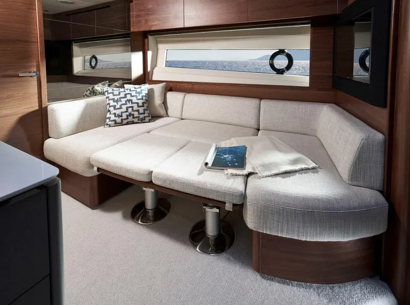 Slide: The Image of Luxurious interior of 2026 Princess V50 Deck yacht with elegant seating and modern design. - 22