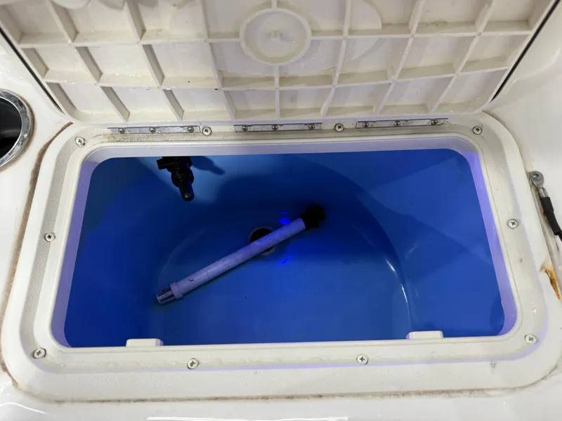 Slide: The Image of Open livewell compartment in 2019 Carolina Skiff 19 Sea Chaser boat. - 28