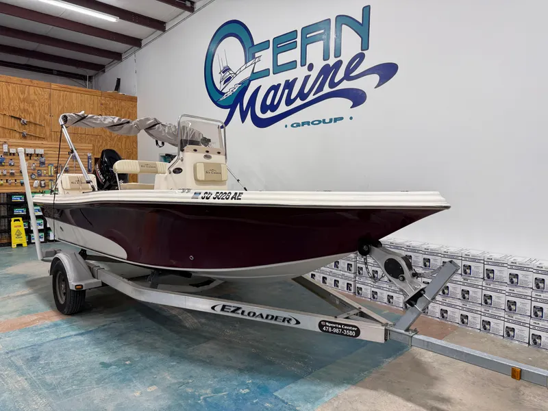 Slide: The Image of 2019 Carolina Skiff 19 Sea Chaser boat on trailer at Ocean Marine Group. - 9
