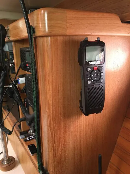 Slide: The Image of Sailboat interior with mounted radio equipment, Catalina 42 MkII, 2004 model. - 14
