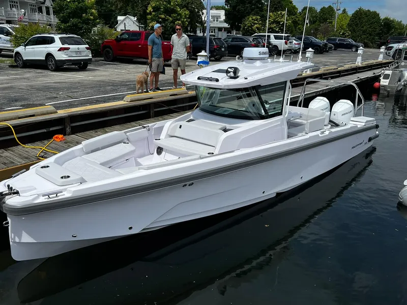 The Image of 2025 Axopar 29 CCX boat docked, featuring sleek design and modern amenities. - 0