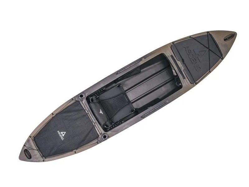 Slide: The Image of 2025 Ascend H12 Hybrid Sit-In kayak, top view, showcasing sleek design and spacious seating. - 4