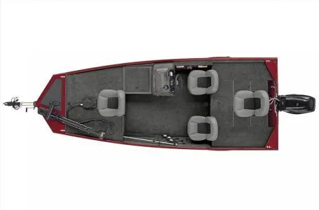 Slide: The Image of 2025 Tracker Bass Tracker Classic XL boat, top view, featuring seating and fishing equipment. - 4