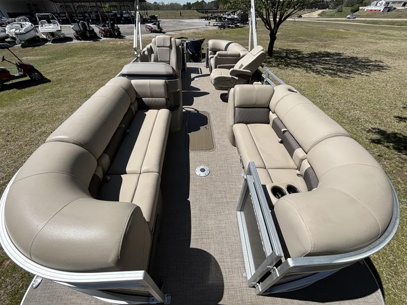 Slide: The Image of 2024 Sun Tracker Party Barge 22 XP3 with spacious seating and modern design. - 14
