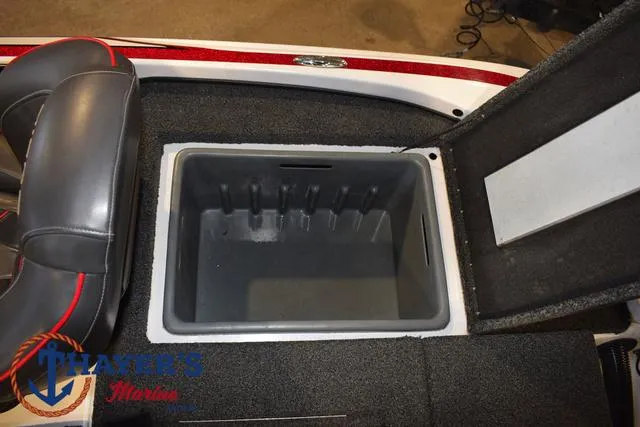 Slide: The Image of Open storage compartment in 2019 Nitro Z18 boat interior. - 26