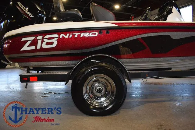 Slide: The Image of 2019 Nitro Z18 boat with trailer at Thayer's Marine showroom. - 5