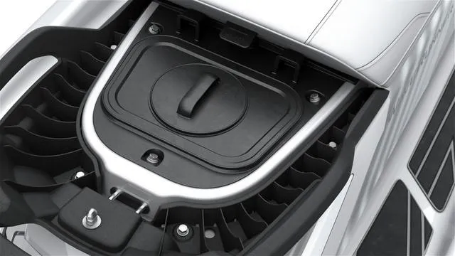 Slide: The Image of 2025 Yamaha Marine Waverunner FX Cruiser SVHO storage compartment, top view, white model. - 9