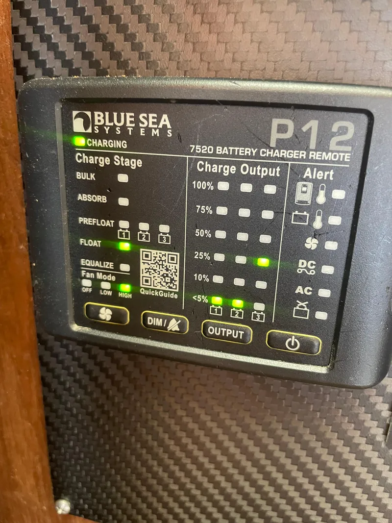 Slide: The Image of Blue Sea Systems P12 battery charger remote on 1967 Hatteras 28 Cruiser. - 21