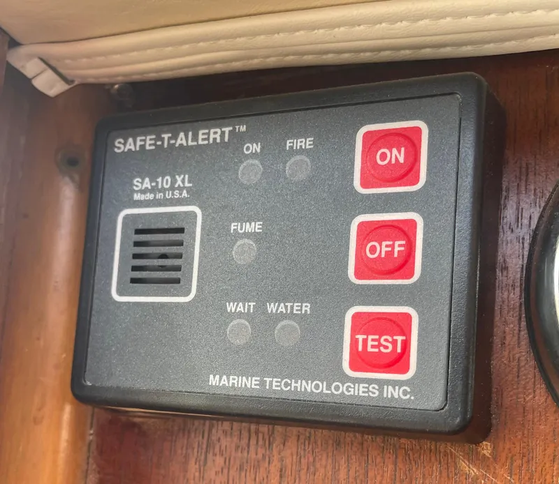 Slide: The Image of Safe-T-Alert SA-10 XL control panel on 1967 Hatteras 28 Cruiser boat. - 8