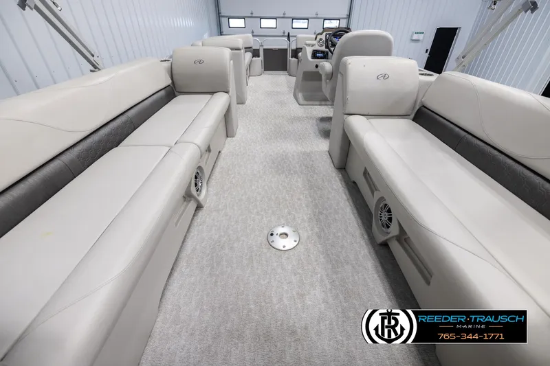Slide: The Image of 2021 Avalon VLS QL boat interior with spacious seating and modern design. - 16