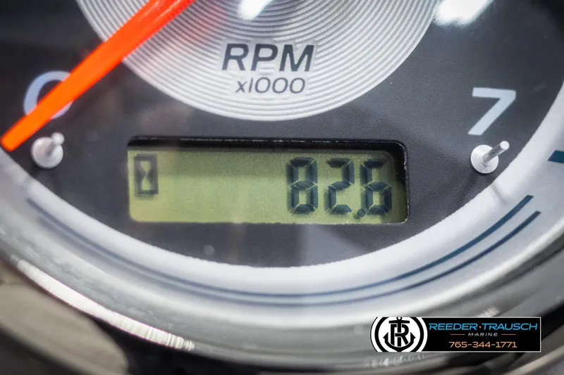 Slide: The Image of Close-up of Avalon VLS QL 2021 RPM gauge displaying 82.6. - 29