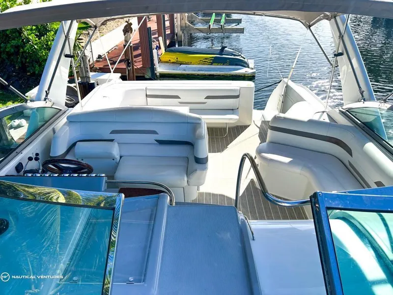 Slide: The Image of 2002 Formula 41 PC yacht interior with spacious seating and sleek design. - 15