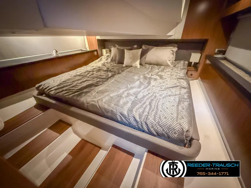 Slide: The Image of Luxurious bedroom interior of 2021 Four Winns Vista 355 Coupe OB yacht. - 16