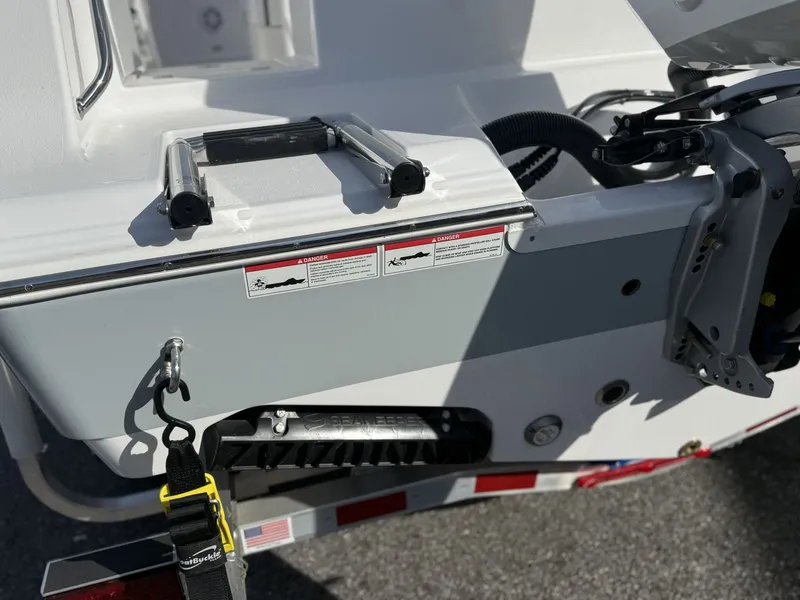 Slide: The Image of 2025 Sportsman Open 212 Center Console boat rear view. - 15