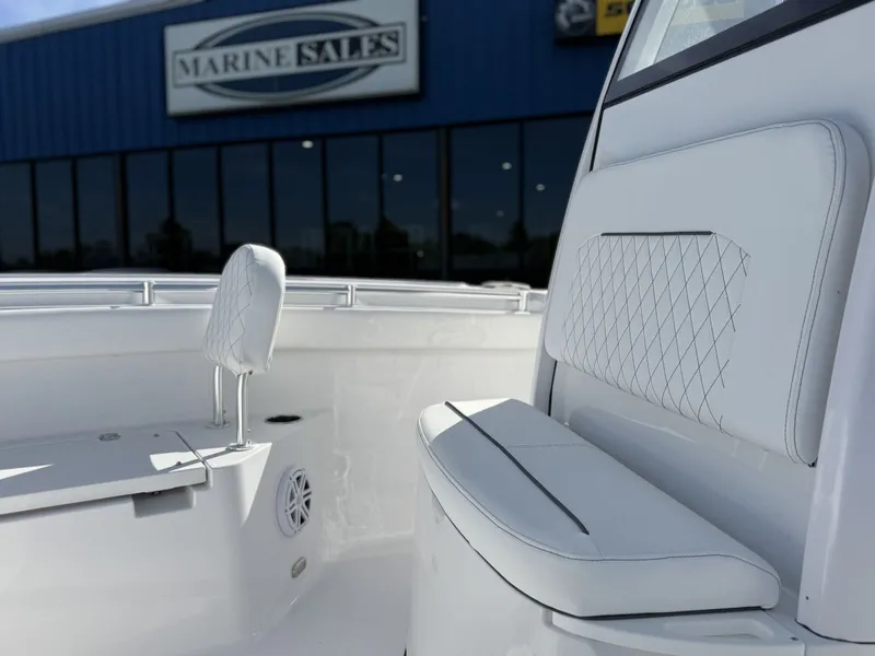 Slide: The Image of Sportsman Open 212 Center Console 2025, interior view, at Marine Sales. - 19