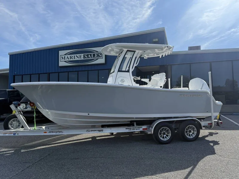 Slide: The Image of 2025 Sportsman Open 212 Center Console at Marine Sales building. - 3