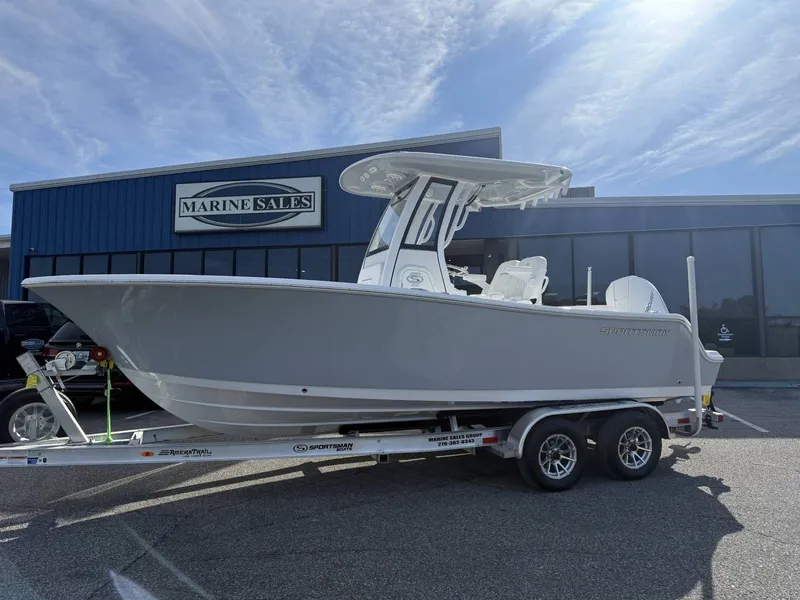Slide: The Image of 2025 Sportsman Open 212 Center Console at Marine Sales building. - 4