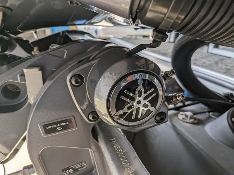 Slide: The Image of Close-up of a 2024 Trifecta 22TRFC LE 2.75 engine component with intricate detailing. - 38