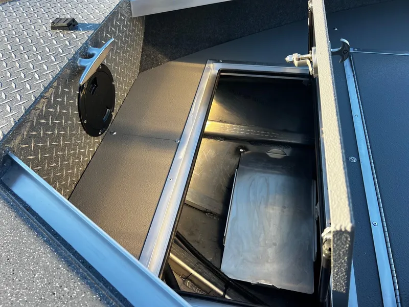 Slide: The Image of Storage compartment of 2025 Thunder Jet 209 Rush OT boat, featuring durable construction. - 26