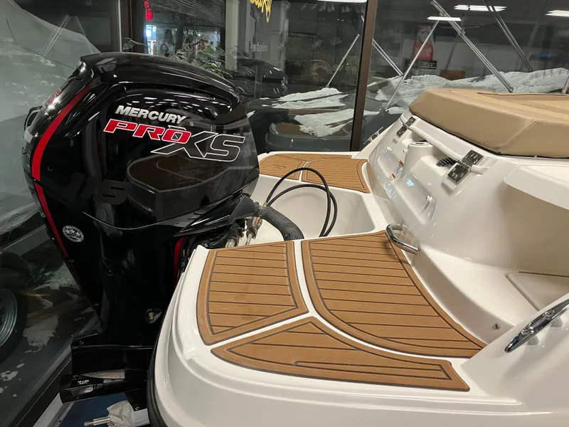 Slide: The Image of 2024 Bayliner VR5 Bowrider OB with Mercury Pro XS outboard motor. - 2