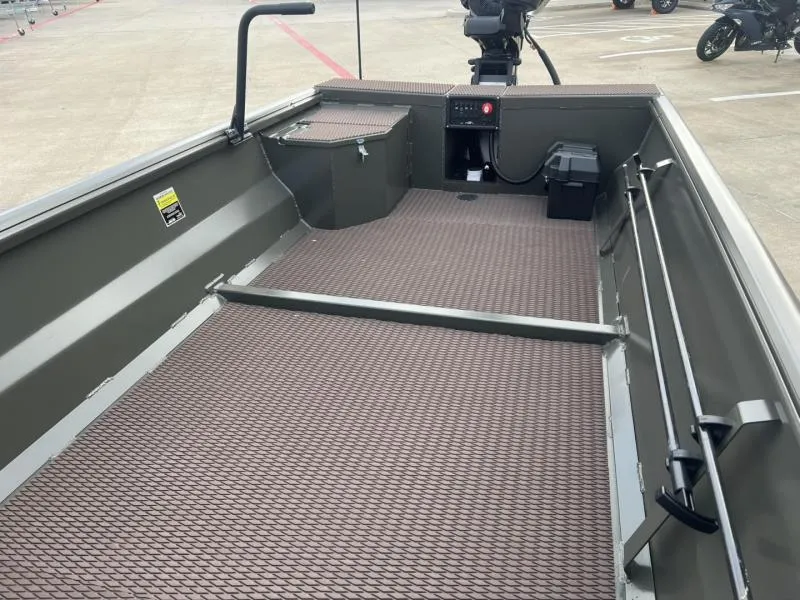 Slide: The Image of 2025 Gator Tail 17/48 Gator Series boat interior with textured flooring. - 10