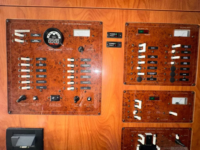 Slide: The Image of Electrical control panel on a 2007 Silverton 330 Sport Bridge boat. - 11