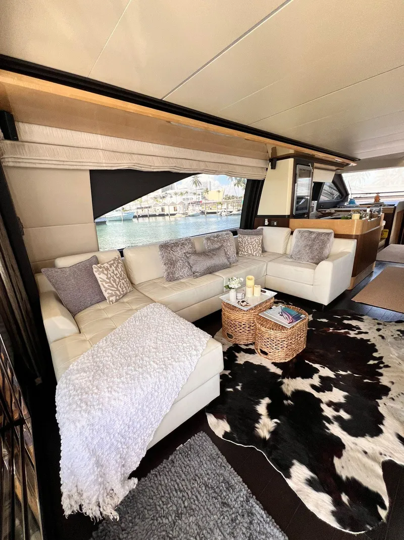 Slide: The Image of Luxurious interior of 2016 Azimut Fly 72 yacht with elegant seating and decor. - 16