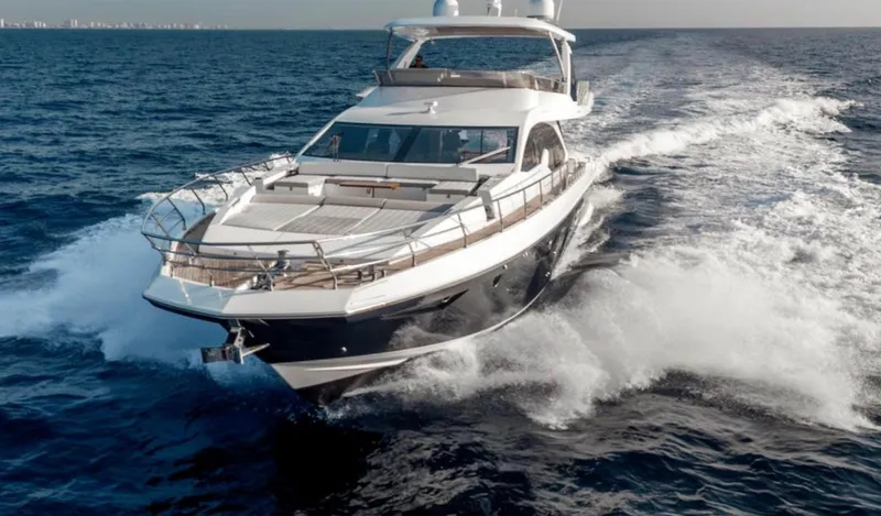 Slide: The Image of Azimut Fly 72 yacht cruising on open sea, 2016 model, luxury design. - 42