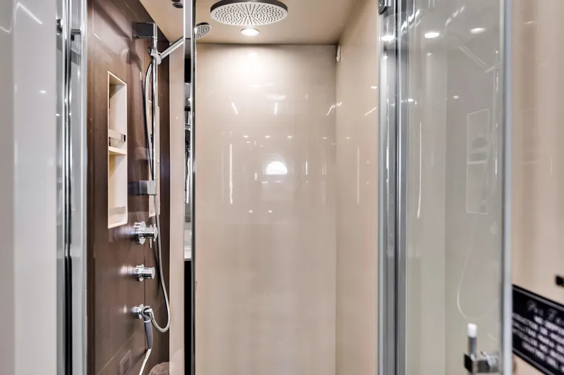 Slide: The Image of Luxurious shower in 2016 Azimut Fly 72 yacht, featuring modern fixtures and elegant design. - 43