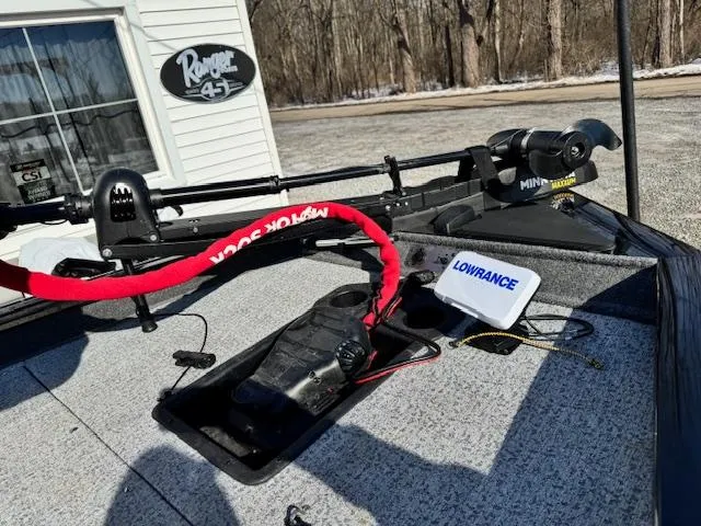 Slide: The Image of 2024 Bass Tracker Pro Team 175 boat with Lowrance equipment and Minn Kota trolling motor. - 7