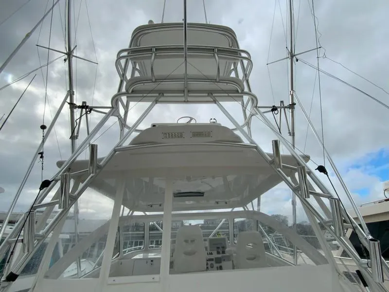 Slide: The Image of 2022 Albemarle 360 Express Fisherman boat with tower and fishing equipment. - 49