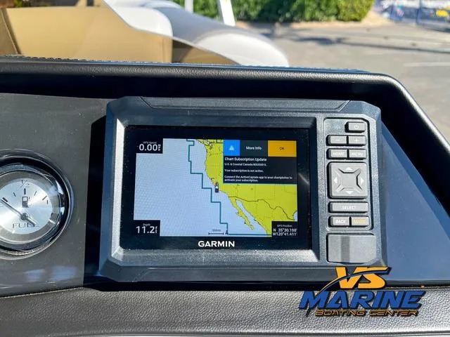 Slide: The Image of Dashboard switches on a 2024 Bennington 22 SSR boat, featuring accent and bilge controls. - 23