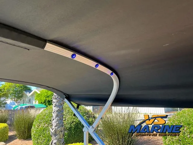 Slide: The Image of Control panel of 2024 Bennington 22 SSR boat with labeled switches. - 27