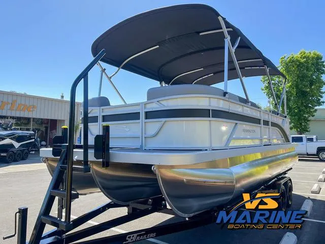 Slide: The Image of 2024 Bennington 22 SSR pontoon boat on trailer at VS Marine Boating Center. - 6