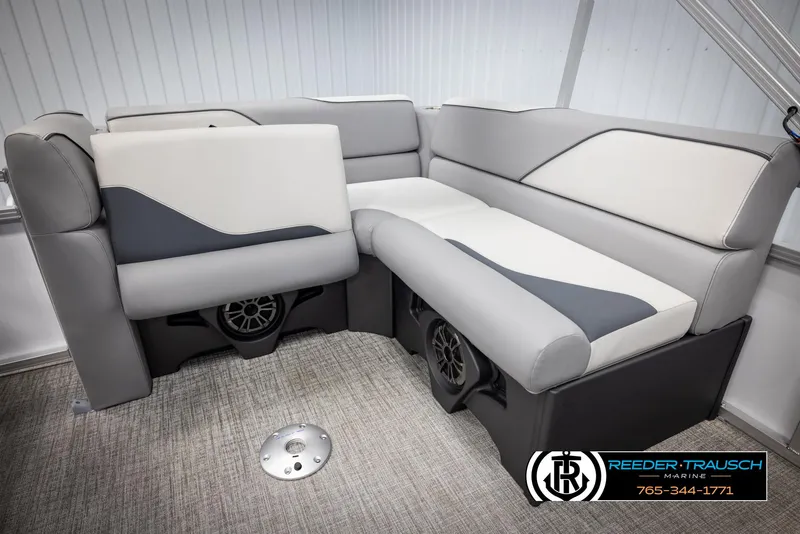 Slide: The Image of Luxurious seating in 2025 Avalon VEN CR boat, featuring modern design and premium materials. - 20