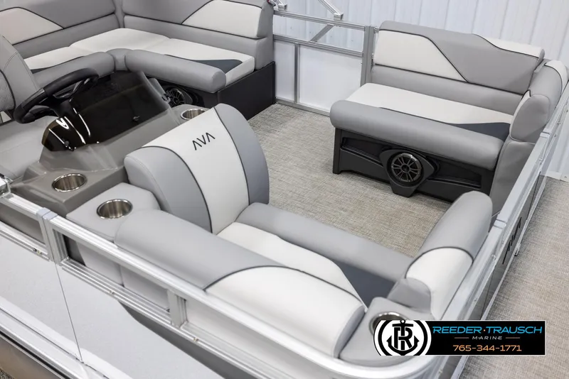 Slide: The Image of Luxurious Avalon VEN CR 2025 boat interior with plush seating and modern design. - 8