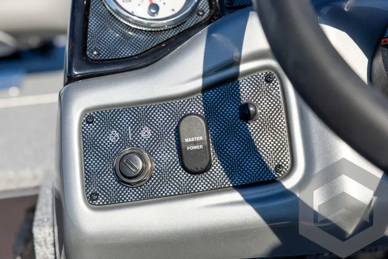 Slide: The Image of Control panel of 2025 G3 Sportsman 1610 boat with master power switch. - 45