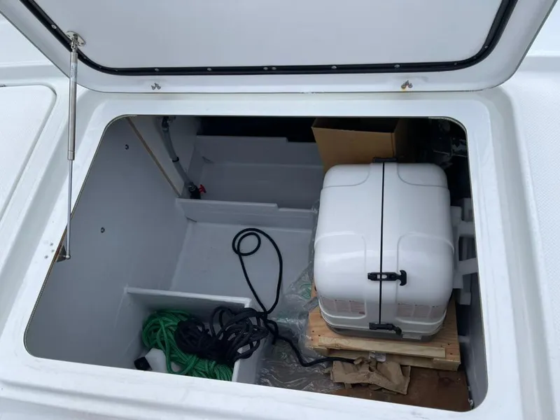 Slide: The Image of Storage compartment of 2024 Fountaine Pajot Catamaran Elba 45 with equipment and supplies. - 5