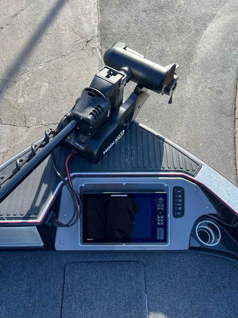 Slide: The Image of 2024 Ranger 622FS Pro boat dashboard with mounted equipment. - 11