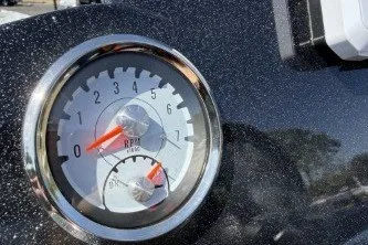 Slide: The Image of Close-up of a 2025 Nitro Z19 RPM gauge on a sparkling dashboard. - 5