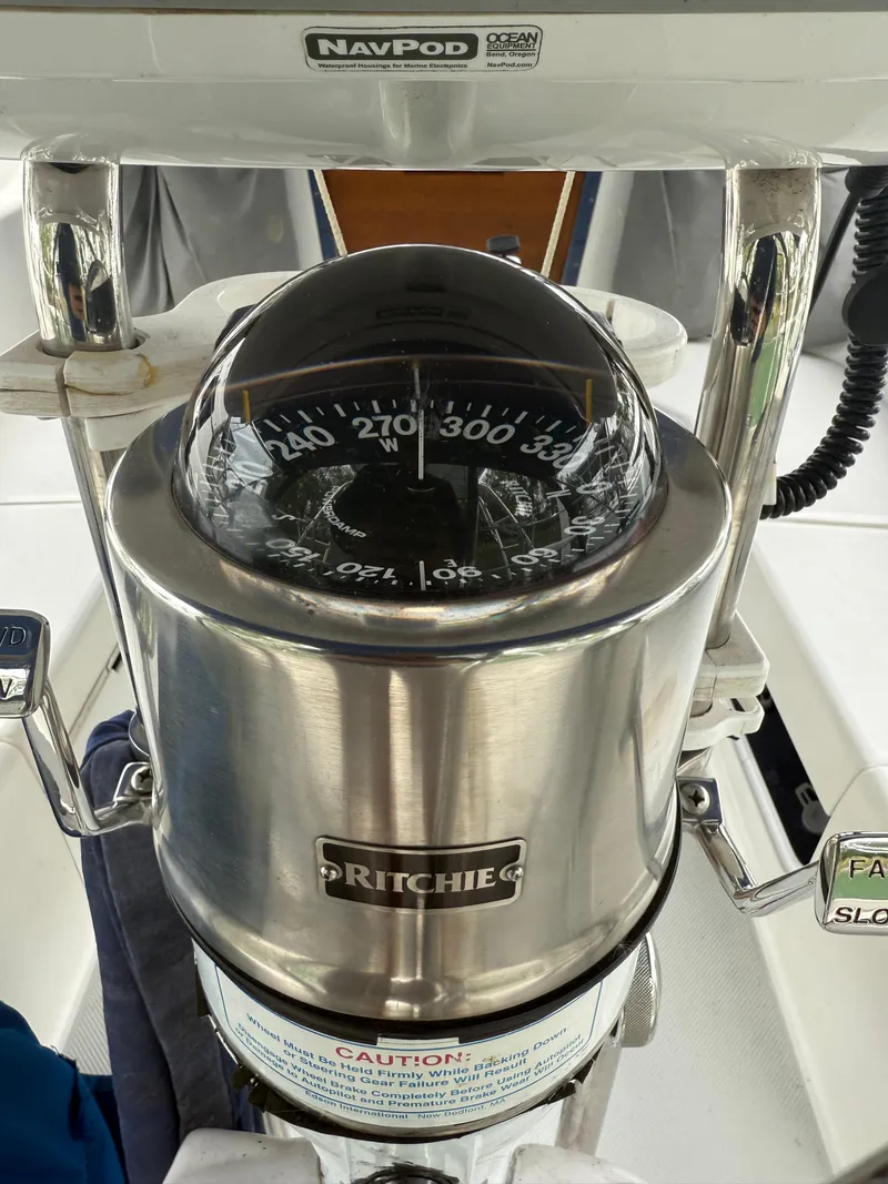 Slide: The Image of Ritchie compass on Catalina 42 MkII sailboat, 2001 model, with NavPod mount. - 21