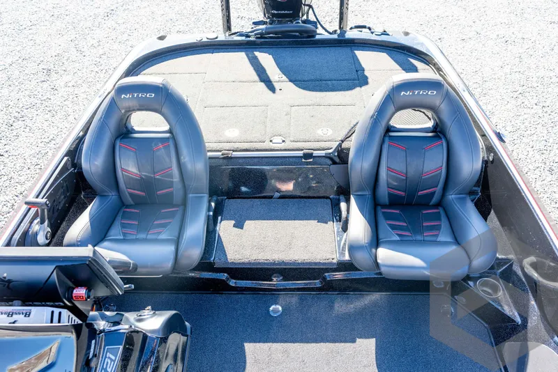 Slide: The Image of 2017 Nitro Z21 Z-PRO boat interior with dual seats and dashboard. - 49